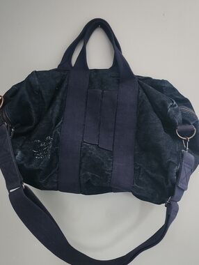 Ralph Lauren Navy Canvas Travel Duffel Bag